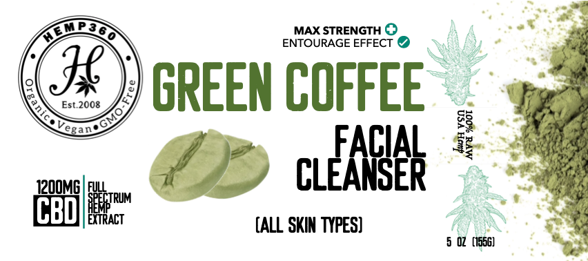 Green Coffee Facial Cleanser - 1200mg CBD