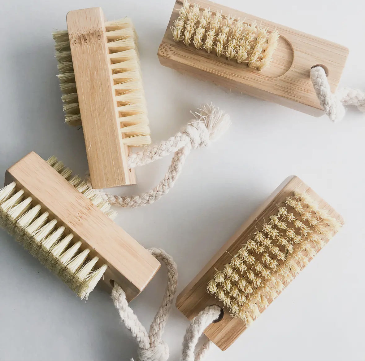 Double Sided Bamboo Nail Brush - Natural Sisal Bristles
