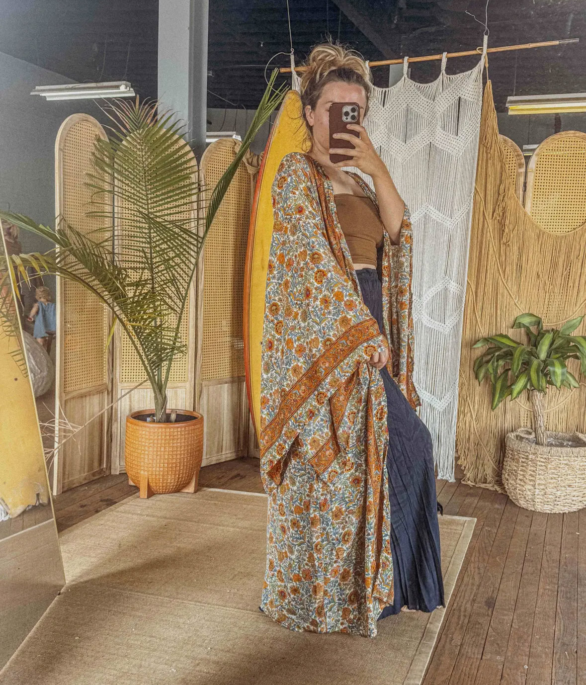 Silk Bell Sleeve Kimono