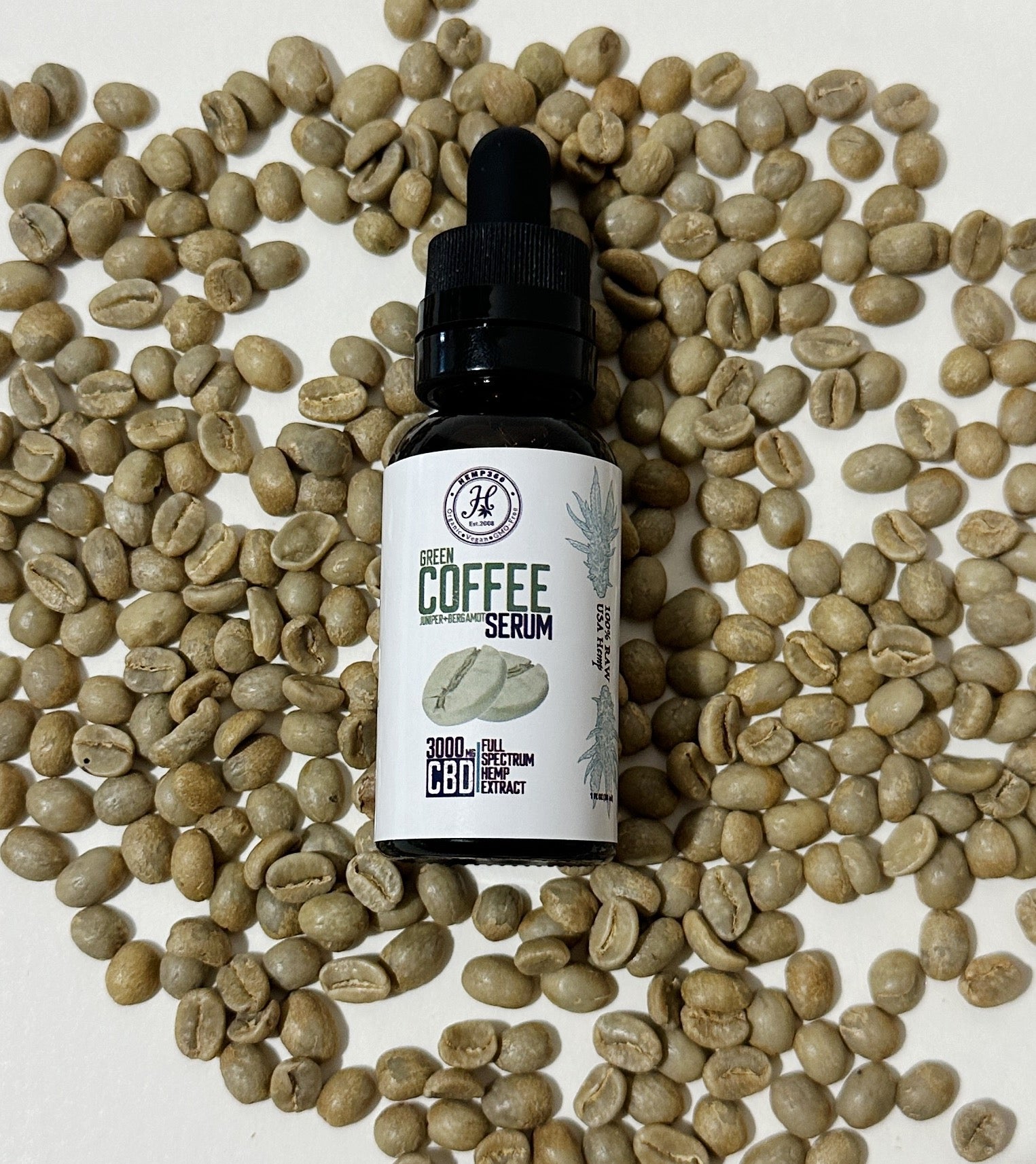 Green Coffee Extract - Brighten | Calming and Tightening Facial Serum and Moisturizer 3000mg CBD