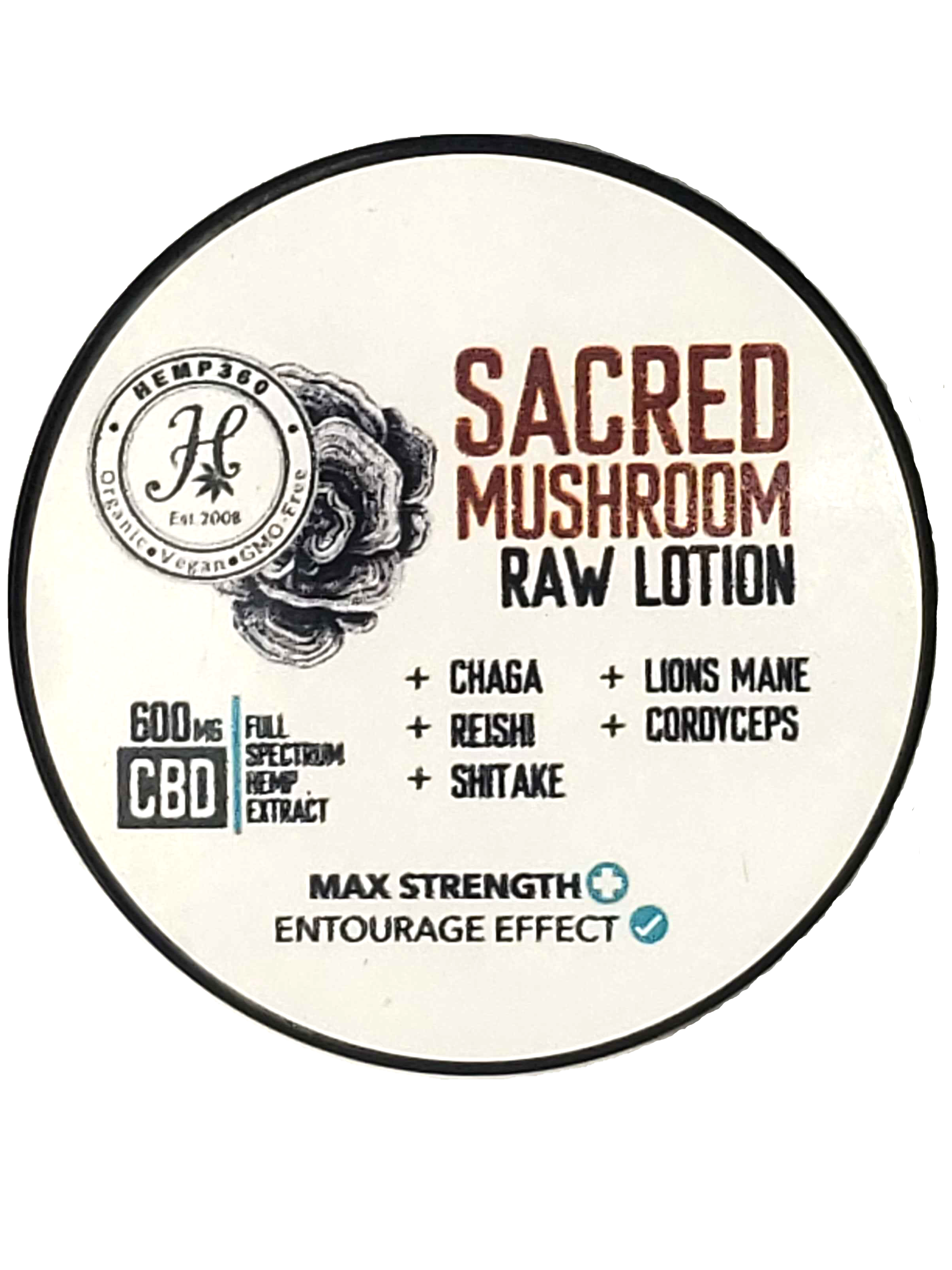 Sacred Mushroom Raw Lotion 600mg Full Spectrum CBD - 0.5 ounce