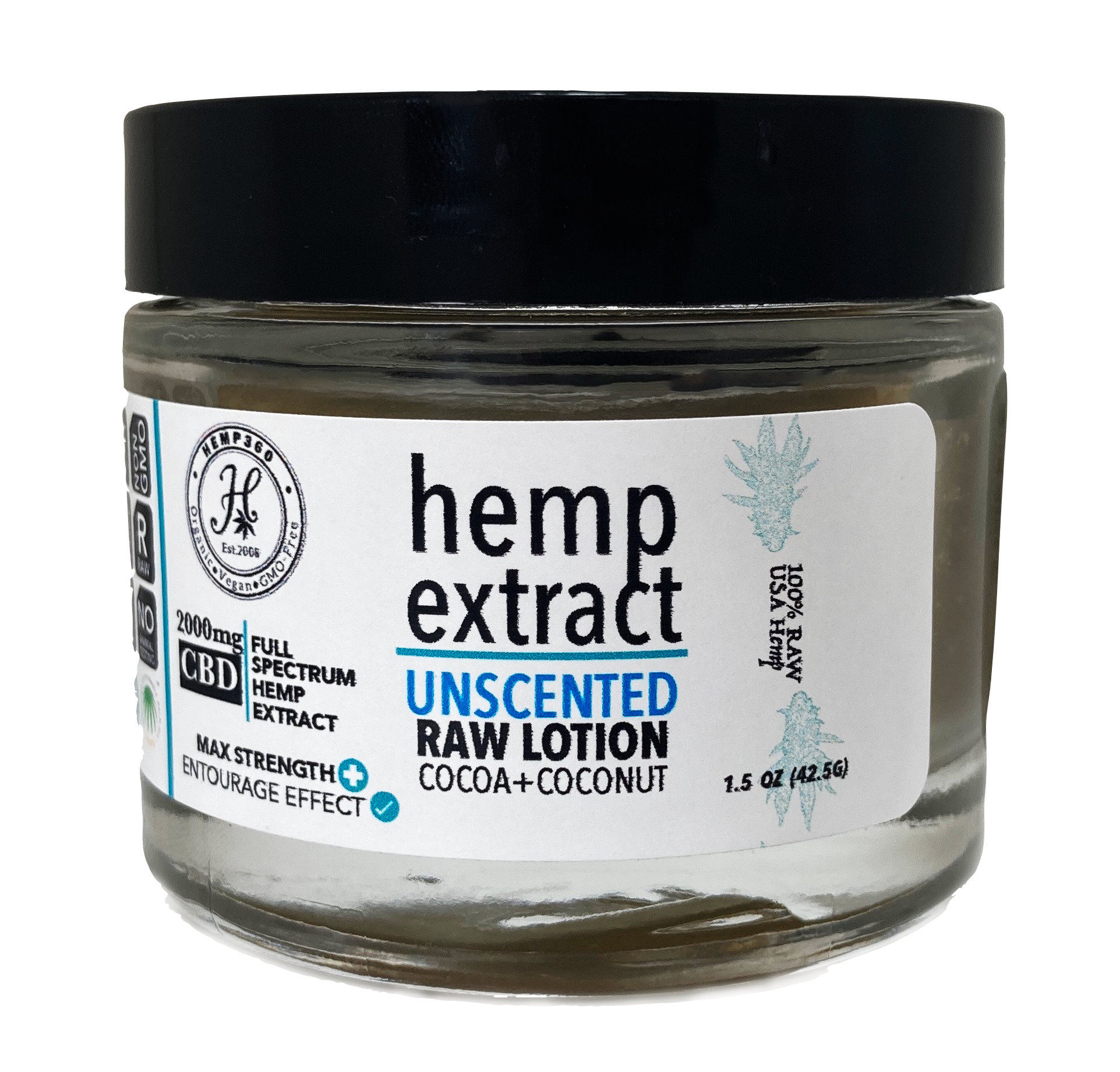 Unscented (Skin Repair) Raw Lotion 2000mg Full Spectrum CBD - Max Strength